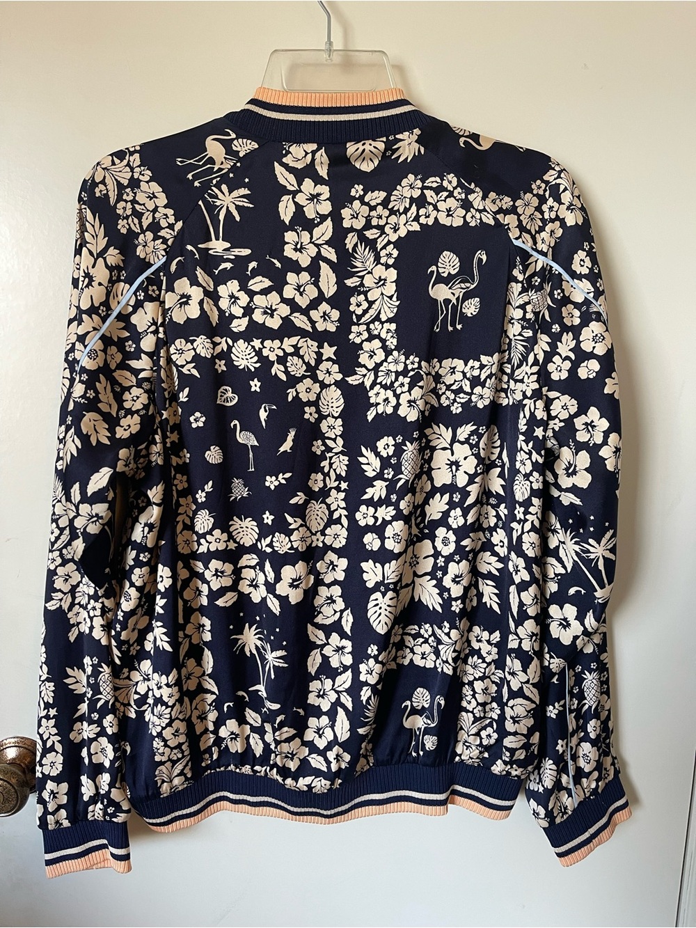 Scotch & Soda Reversible Floral Bomber Jacket - Navy/Blue Striped - Picture 2 of 8